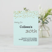 30e verjaardag Aangepaste Gold Glitter Uitnodiging (Staand voorkant)