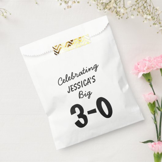 30e verjaardag Aangepaste levering van partijgoede Bedankzakje (Gezegeld)