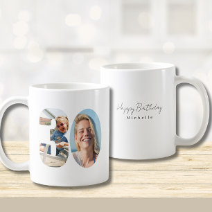 30e verjaardag Aangepaste twee foto  Koffiemok