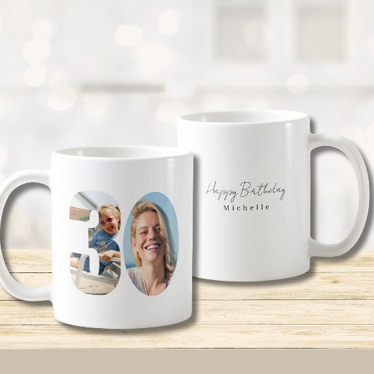 30e verjaardag Aangepaste twee foto Koffiemok