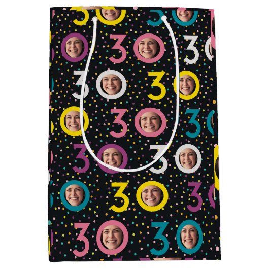 30e verjaardag aanpassen foto medium cadeauzakje (Voorkant)