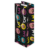 30e verjaardag Aanpassen Foto Wijn Gift Bag Wijn Cadeautas (Achterkant Gekanteld)