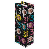 30e verjaardag Aanpassen Foto Wijn Gift Bag Wijn Cadeautas (Voorkant Gekanteld)