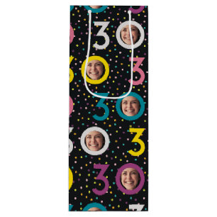 30e verjaardag Aanpassen Foto Wijn Gift Bag Wijn Cadeautas