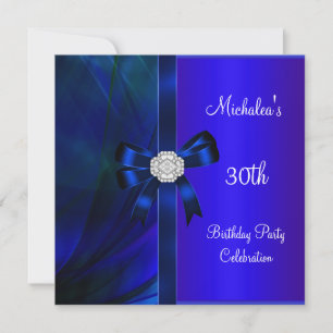 30e verjaardag Abstract Blauwe Diamant Strik Kaart