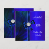 30e verjaardag Abstracte blauwe diamantboot Kaart (Voorkant / Achterkant)