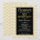 30e verjaardag Art Deco Gatsby Roaring 20s Birthda Kaart (Voorkant / Achterkant)