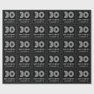 30e verjaardag: Art Deco Geïnspireerde look "30"  Cadeaupapier