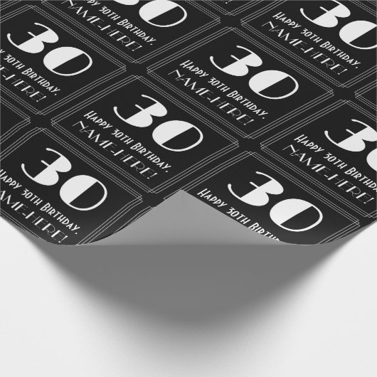 30e verjaardag - Art Deco geïnspireerde look "30", Cadeaupapier (Hoek)