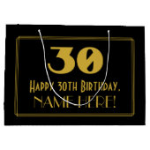 30e verjaardag — Art Deco geïnspireerde look "30" Groot Cadeauzakje (Achterkant)
