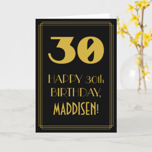 30e verjaardag ~ Art Deco geïnspireerde look "30"  Kaart