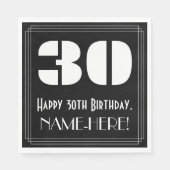 30e verjaardag: Art Deco geïnspireerde look "30" + Servet (Voorkant)