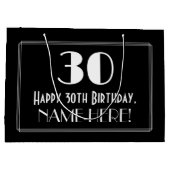 30e verjaardag: Art Deco geïnspireerde stijl "30", Groot Cadeauzakje (Achterkant)