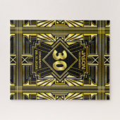 30e verjaardag Art Deco Gold Black Great Gatsby Legpuzzel (Horizontaal)