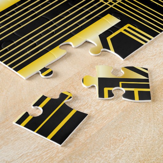 30e verjaardag Art Deco Gold Black Great Gatsby Legpuzzel (Zijkant)