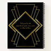 30e verjaardag Art Deco Gold Black Great Gatsby Notitieboek (Achterkant)