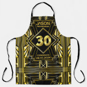 30e verjaardag Art Deco Gold Black Great Gatsby Schort (Voorkant)