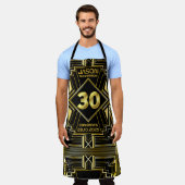 30e verjaardag Art Deco Gold Black Great Gatsby Schort (Gedragen)