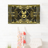 30e verjaardag Art Deco Gold Black Great Gatsby Spandoek (Insitu)
