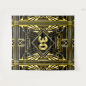 30e verjaardag Art Deco Gold Black Great Gatsby Wandkleed (Voorkant (horizontaal))