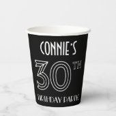 30e verjaardag: Art Deco Style + aangepaste naam Papieren Bekers (Achterkant)