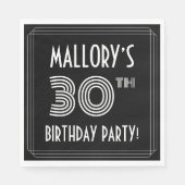 30e verjaardag: Art Deco Style + aangepaste naam Servet (Voorkant)