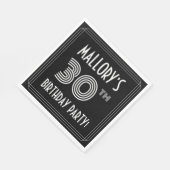 30e verjaardag: Art Deco Style + aangepaste naam Servet (Hoek)