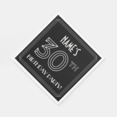 30e verjaardag: Art Deco Style + aangepaste naam Servet (Hoek)