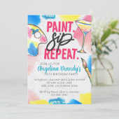 30e verjaardag Art Party marble Kaart (Staand voorkant)