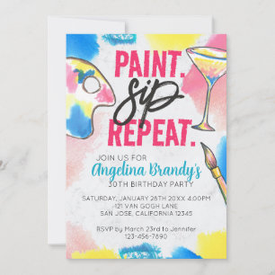 30e verjaardag Art Party marble Kaart