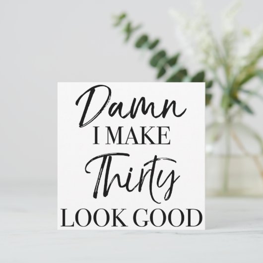 30e verjaardag attitude kaart (Staand voorkant)