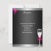 30e verjaardag Ballonnen Champagne Zilver Roze Kaart (Achterkant)