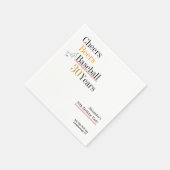 30e verjaardag Baseball Cheers Beers Minimal Servet (Hoek)