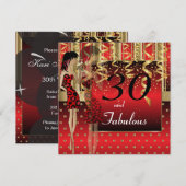 30e verjaardag Bash Party | Sjabloon| DIY Kaart (Voorkant / Achterkant)