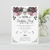 30e verjaardag Bash te sterven voor gotische bloem Kaart (Staand voorkant)