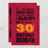 30e verjaardag BBQ Grill Out Kaart (Voorkant / Achterkant)