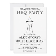 30e verjaardag BBQ uitnodigingen