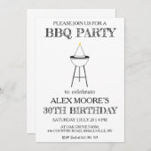 30e verjaardag BBQ uitnodigingen (Voorkant / Achterkant)