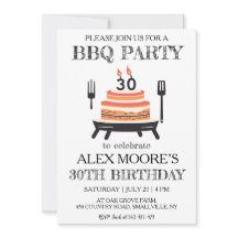30e verjaardag BBQ uitnodigingen