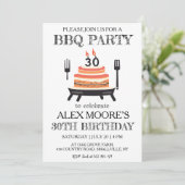 30e verjaardag BBQ uitnodigingen (Staand voorkant)