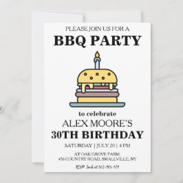30e verjaardag BBQ uitnodigingen
