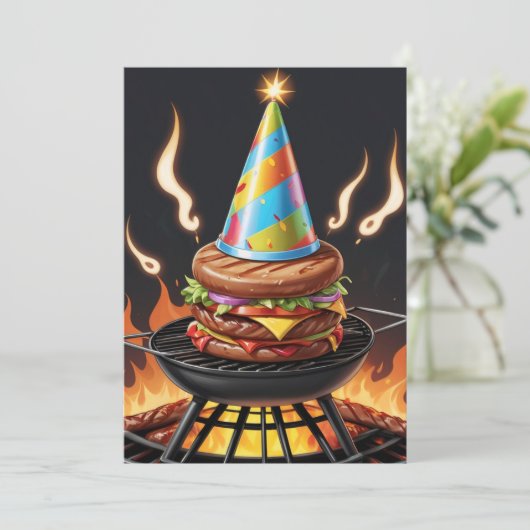 30e verjaardag BBQ uitnodigingen (Staand voorkant)