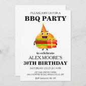 30e verjaardag BBQ uitnodigingen (Voorkant / Achterkant)