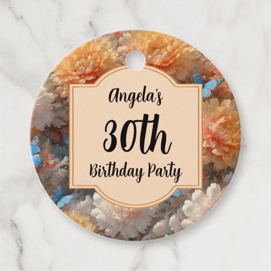 30e verjaardag bedankjes labels (Voorkant)