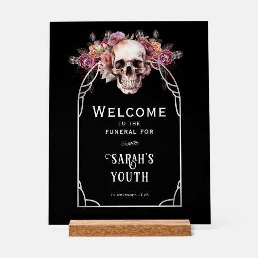 30e verjaardag begrafenis welkomstbord acryl bord (Voorkant)