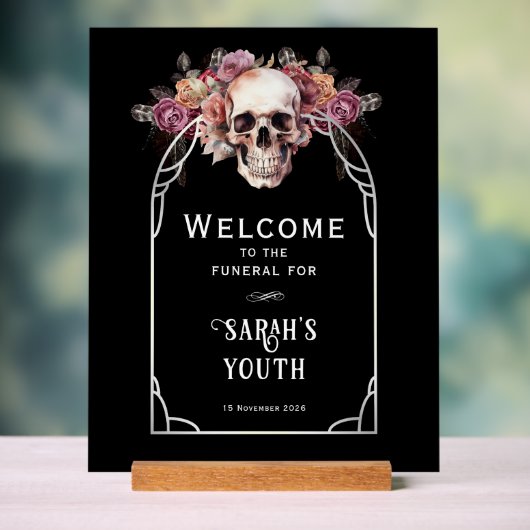 30e verjaardag begrafenis welkomstbord acryl bord (Neutraal)