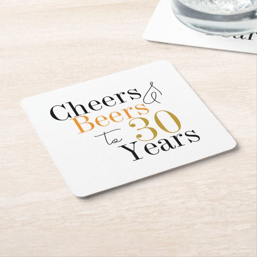 30e verjaardag bieren en proost minimaal feest kartonnen onderzetters (Schuin)