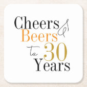 30e verjaardag bieren en proost minimaal feest kartonnen onderzetters (Voorkant)