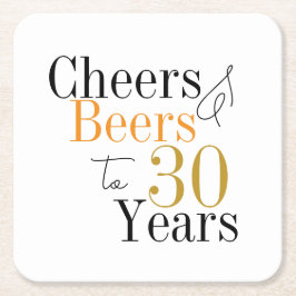 30e verjaardag bieren en proost minimaal feest kartonnen onderzetters