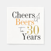 30e verjaardag bieren en proost minimaal feest servet (Voorkant)